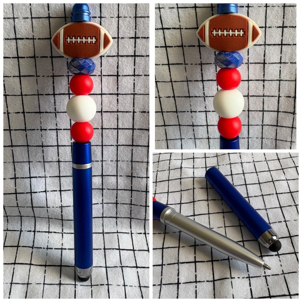 American Football Custom Beaded Pen and Stylus